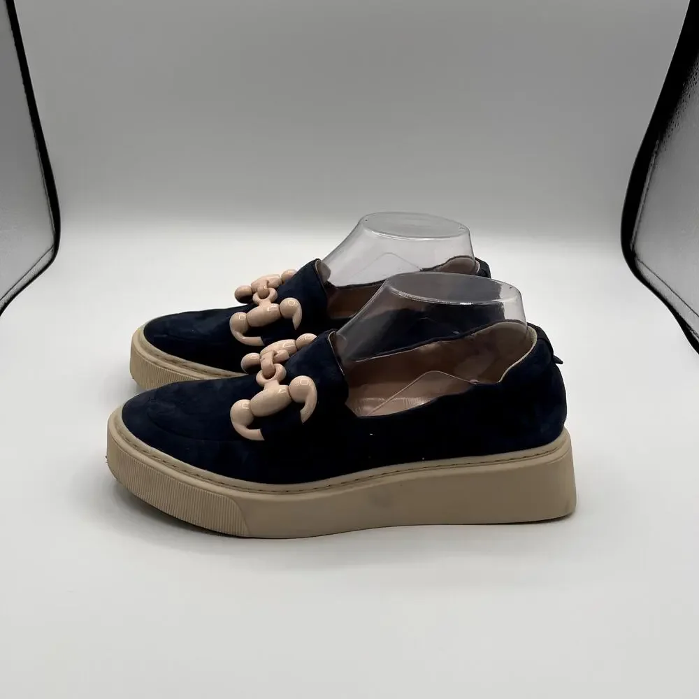 SOFTWAVES Tais Platform Slip-on Chunky Chain Detail Womens Shoes